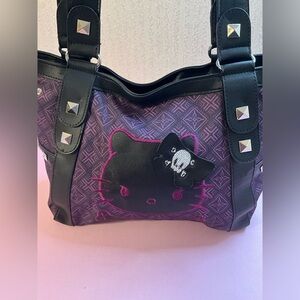 Hello Kitty Sanrio Purple and Black Shoulder Bag with Studded Accents